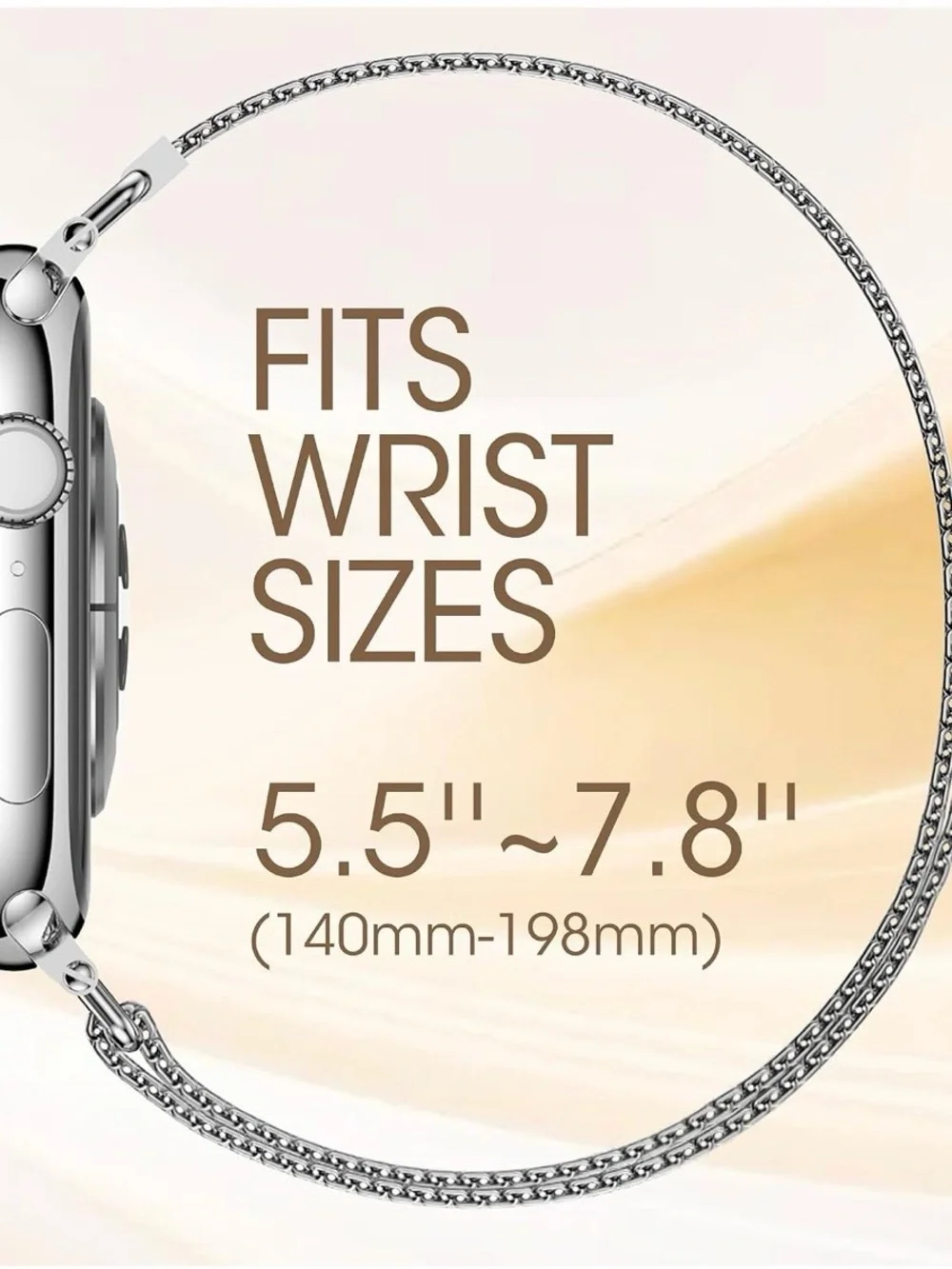 Silver Smartwatch with Milanese Loop Band - Stylish Wearable